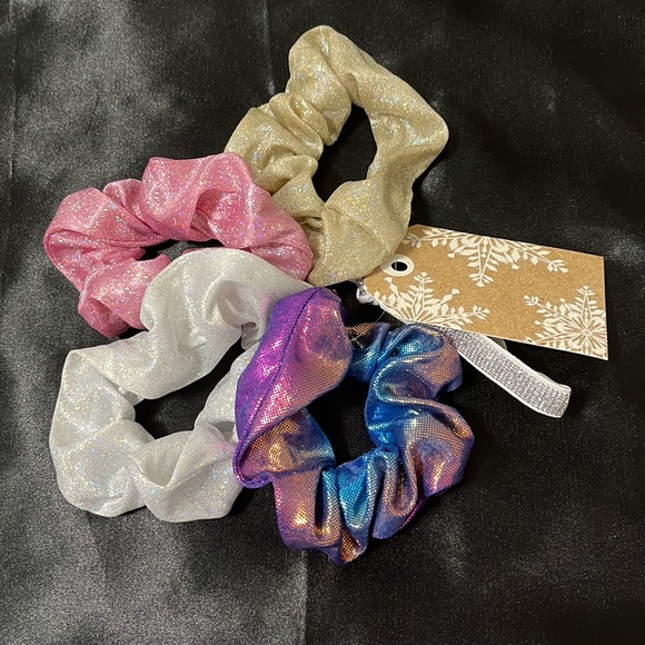 Accessories Holographic Glitter Scrunchi Hair Tie Gift Set 5 Pieces